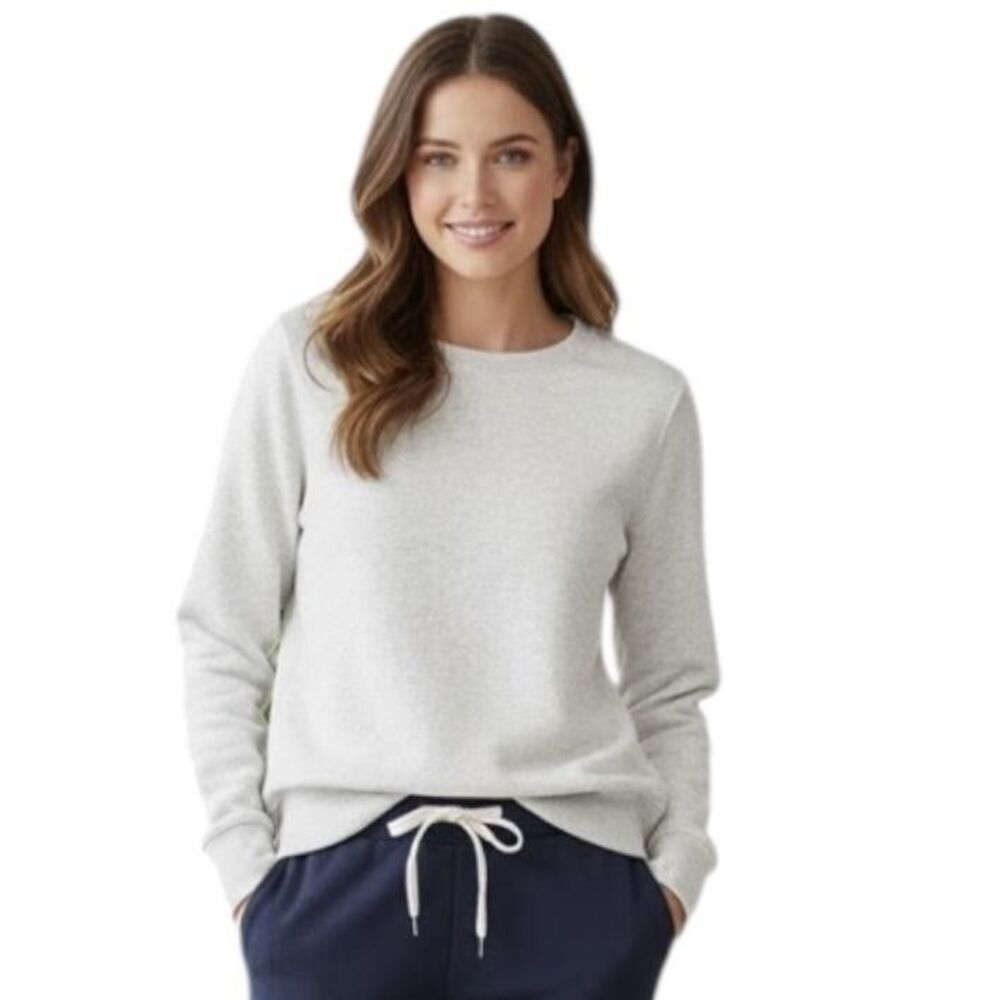 Tek Gear Sweatshirt Womens Small Gray Ultrasoft Fleece Crewneck Pullover Lounge